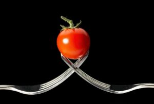 diet for gaining weight is a tomato on a fork